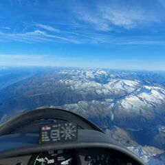 Flugwegposition um 12:51:19: Aufgenommen in der Nähe von Gemeinde Gerlos, 6281 Gerlos, Österreich in 5697 Meter